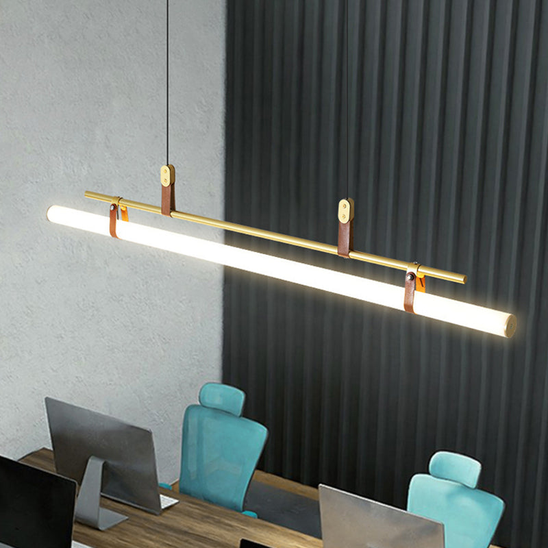 Pole Shaped Acrylic Island Pendant Light Simple LED Hanging Lamp for Dining Room