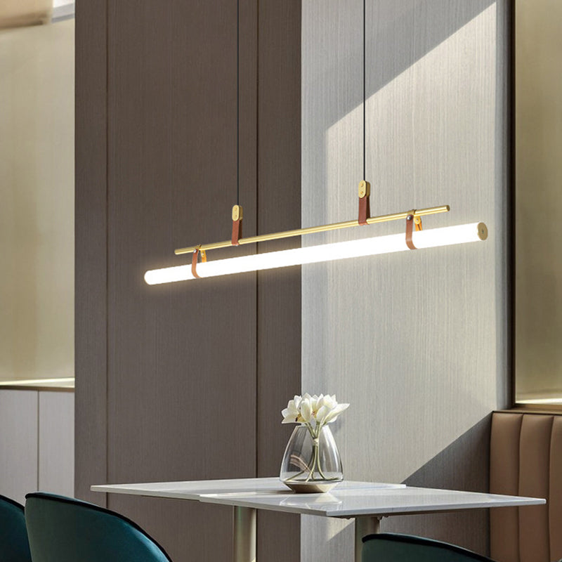 Pole Shaped Acrylic Island Pendant Light Simple LED Hanging Lamp for Dining Room
