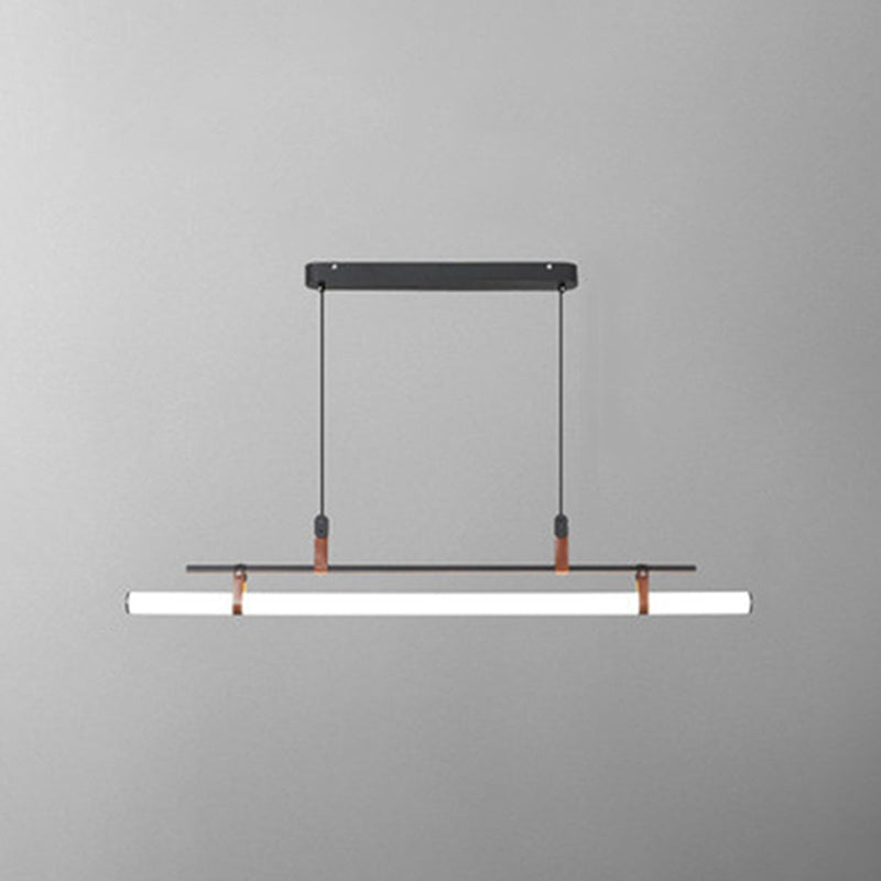 Pole Shaped Acrylic Island Pendant Light Simple LED Hanging Lamp for Dining Room