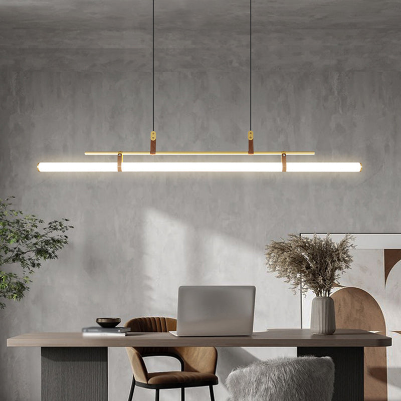 Pole Shaped Acrylic Island Pendant Light Simple LED Hanging Lamp for Dining Room