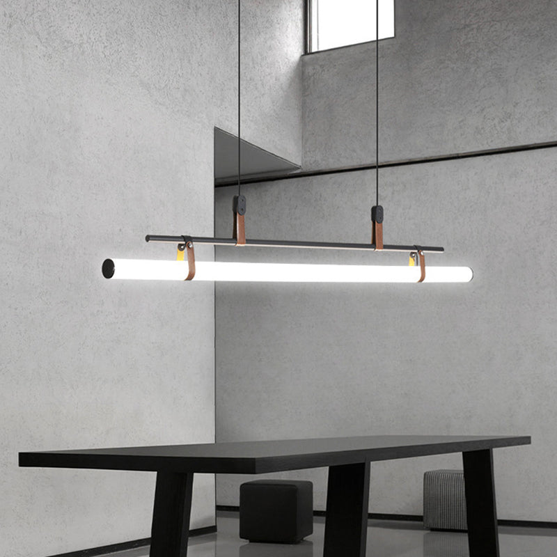 Pole Shaped Acrylic Island Pendant Light Simple LED Hanging Lamp for Dining Room