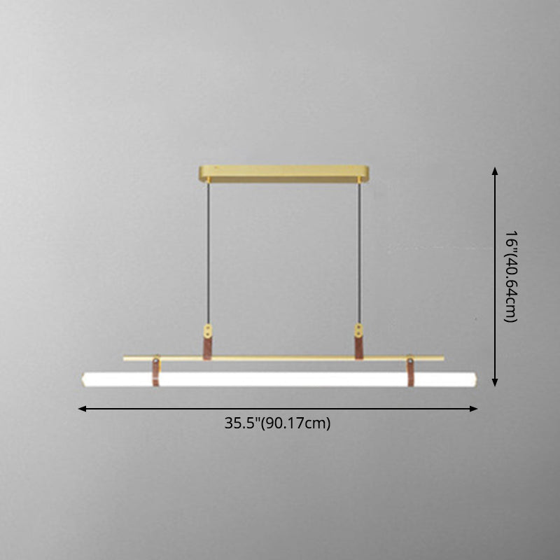 Pole Shaped Acrylic Island Pendant Light Simple LED Hanging Lamp for Dining Room