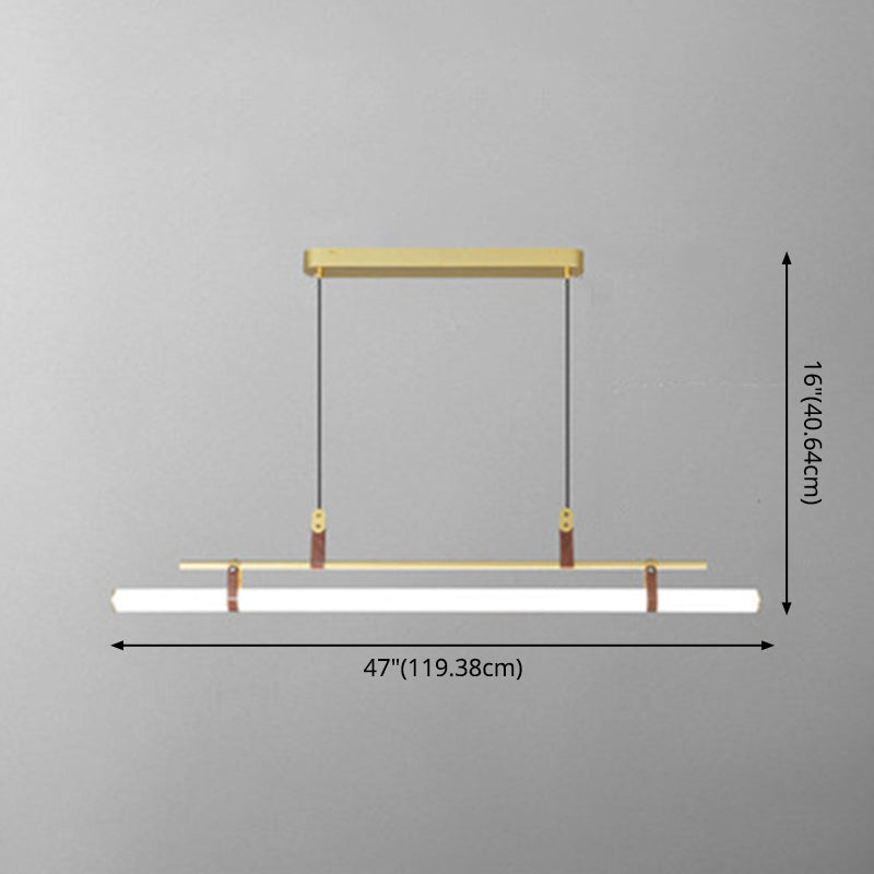 Pole Shaped Acrylic Island Pendant Light Simple LED Hanging Lamp for Dining Room
