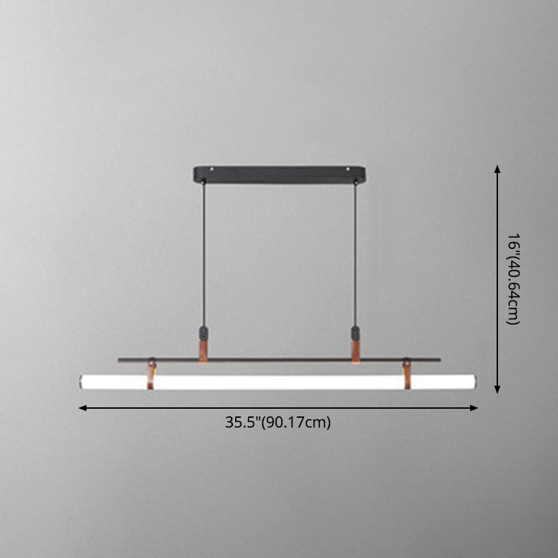 Pole Shaped Acrylic Island Pendant Light Simple LED Hanging Lamp for Dining Room