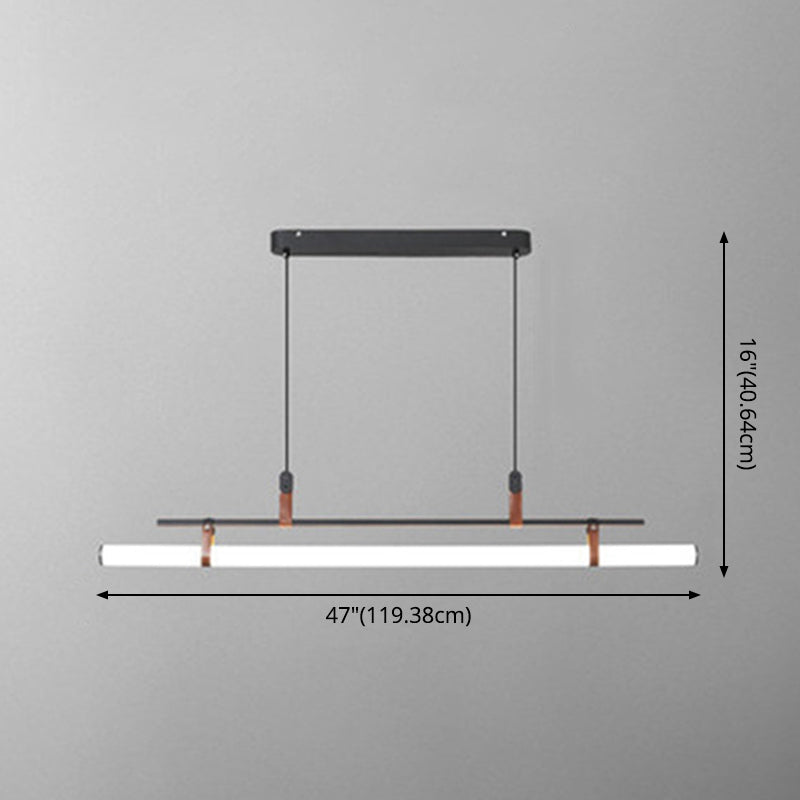Pole Shaped Acrylic Island Pendant Light Simple LED Hanging Lamp for Dining Room