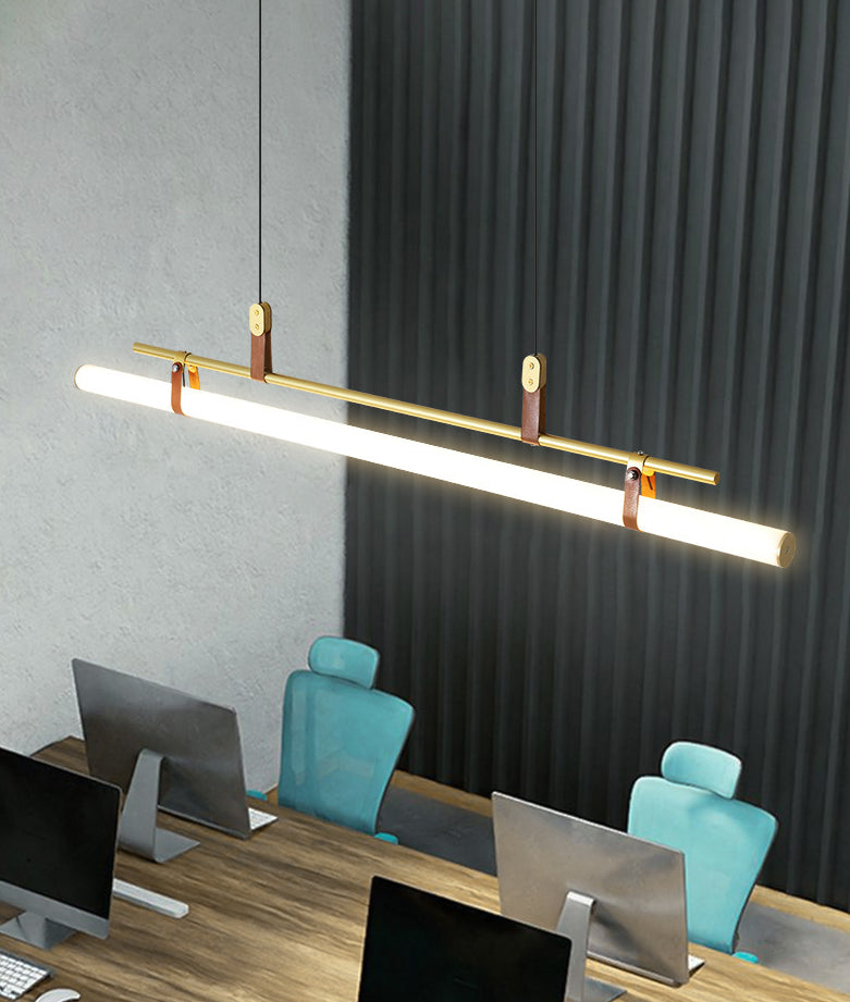 Pole Shaped Acrylic Island Pendant Light Simple LED Hanging Lamp for Dining Room