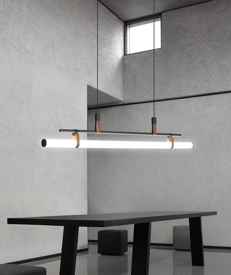 Pole Shaped Acrylic Island Pendant Light Simple LED Hanging Lamp for Dining Room