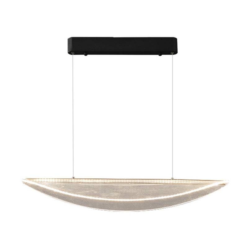 Clear Leaf Shaped Island Light Simplicity Acrylic LED Suspension Light for Dining Room