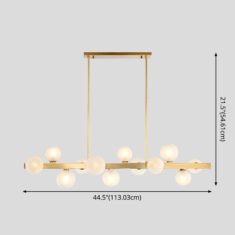 Lámpara colgante de globo de simplicidad Lámpara de comedor de vidrio esmerilado Iluminación de la isla en oro