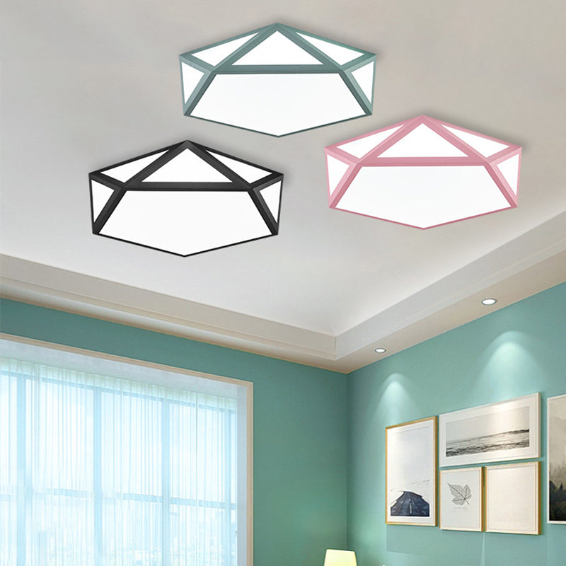 Nordic Style Flush Mount Ceiling Lamp Diamond Shape LED Flush Mount Lighting for Bedroom