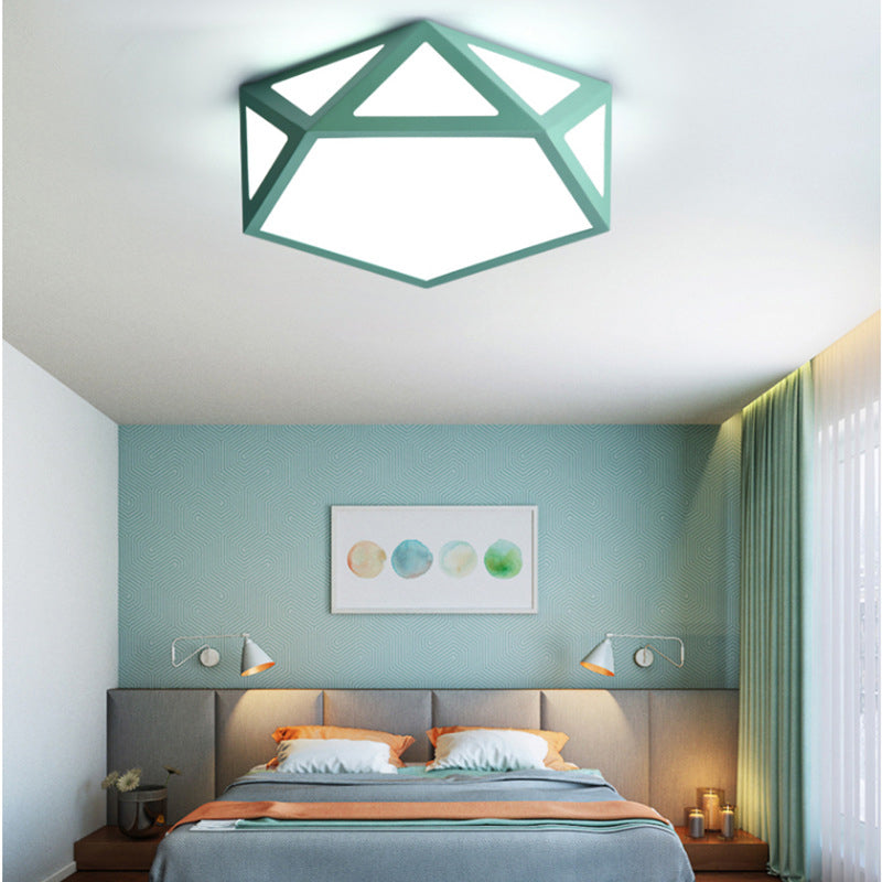 Nordic Style Flush Mount Ceiling Lamp Diamond Shape LED Flush Mount Lighting for Bedroom