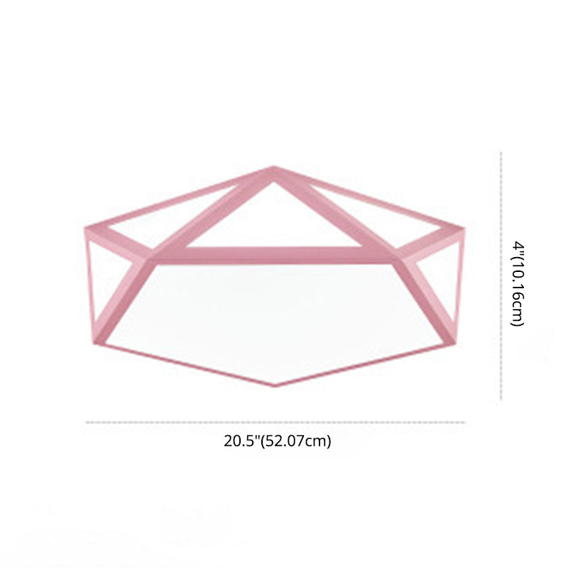 Nordic Style Flush Mount Ceiling Lamp Diamond Shape LED Flush Mount Lighting for Bedroom