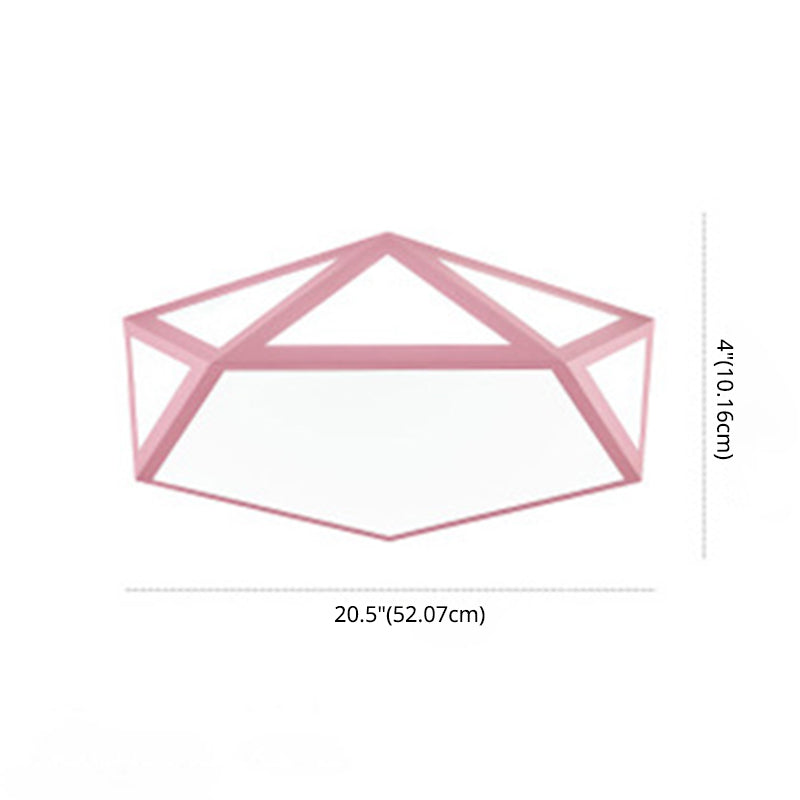Nordic Style Flush Mount Ceiling Lamp Diamond Shape LED Flush Mount Lighting for Bedroom