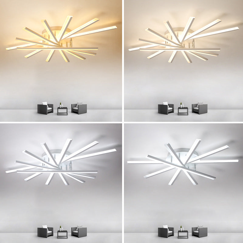Minimalismo moderno Metal Semi Flush Mount Lighture 7 LE LEACH LED LED SEMI FLUSH PARA SALA