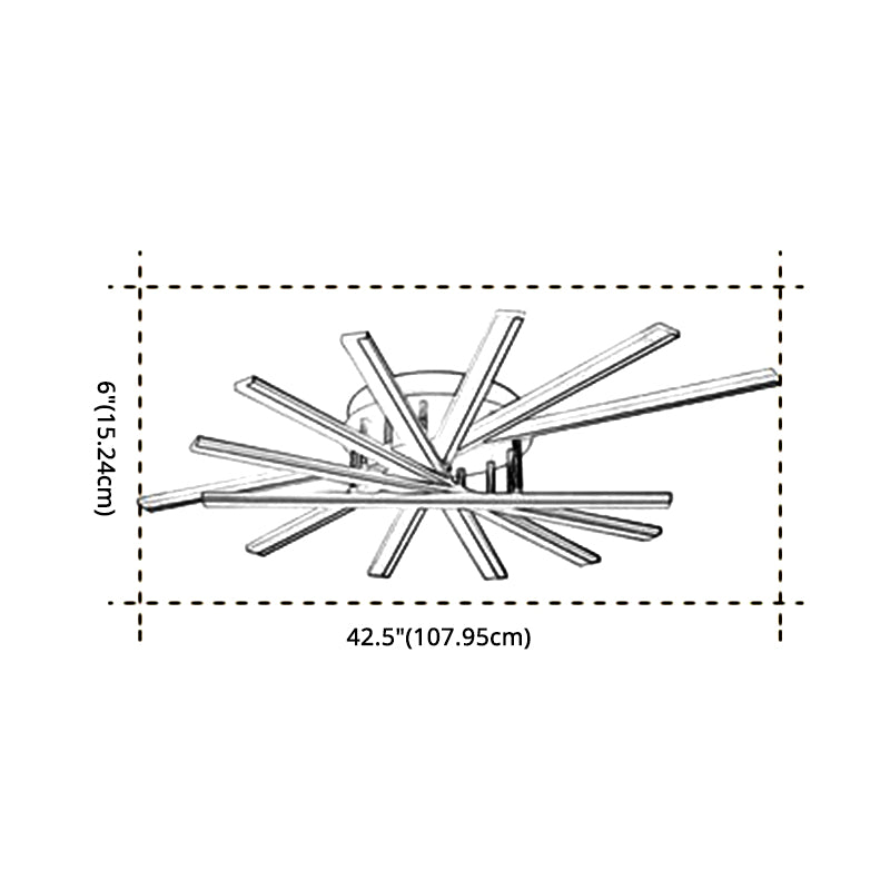 Minimalismo moderno Metal Semi Flush Mount Lighture 7 LE LEACH LED LED SEMI FLUSH PARA SALA