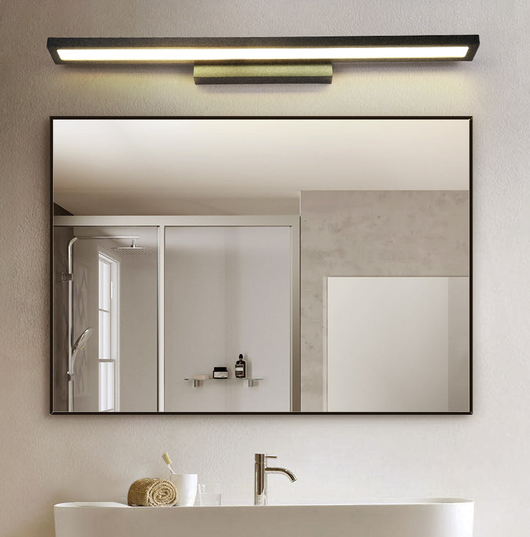 Rectangular Vanity Wall Light Fixtures Modern Minimalist Style Aluminum Single Vanity Light