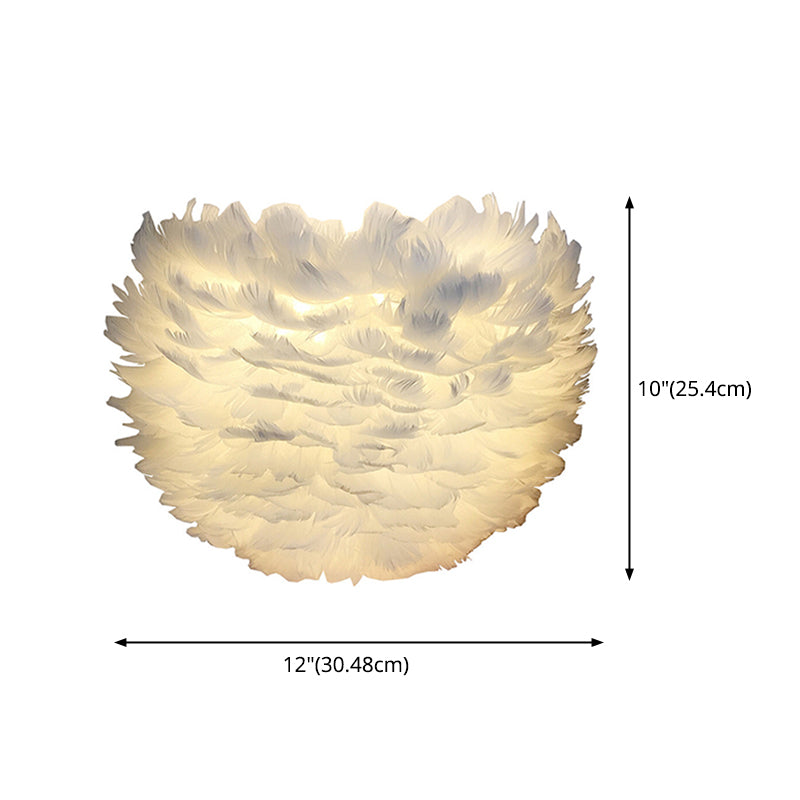 Romantic Feather Wall Mount Lamp Modern Cosy Wall Sconce Lighting for Bedroom