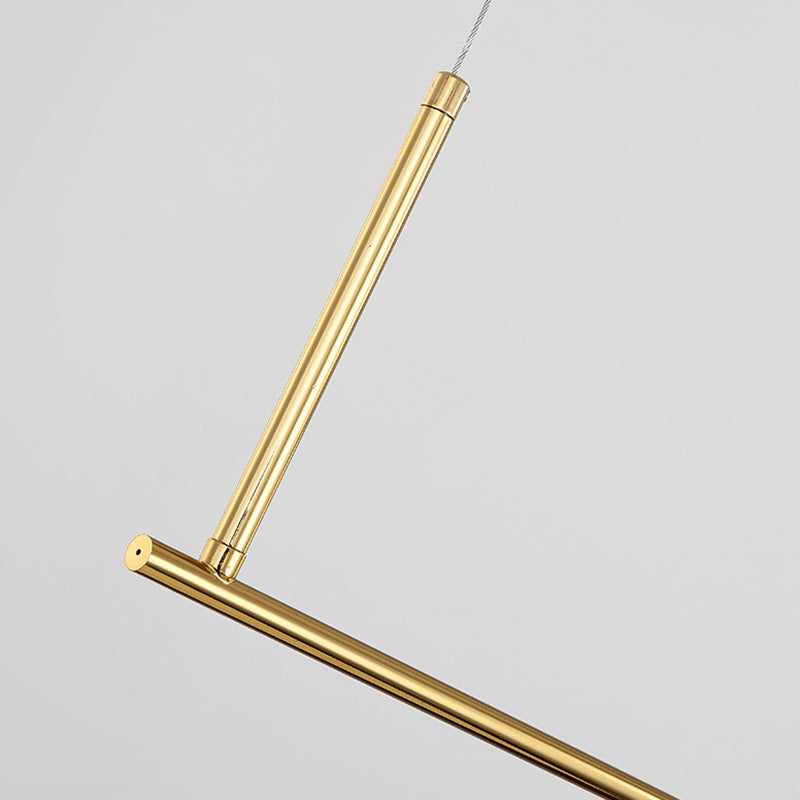 Minimalisme moderne linéaire île métallique pendante éclairage sphérique en verre sphérique îlot plafond pour table à manger