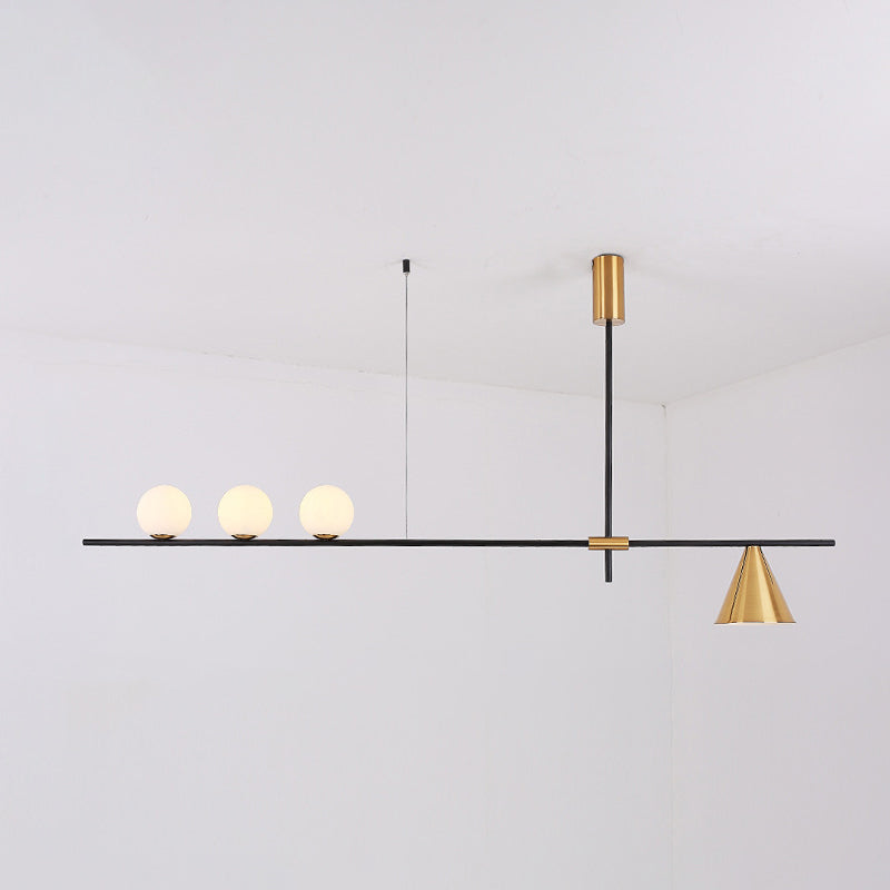 Moderno lampadario il lampadario lineare minimalista lampadario sferico a soffitto in vetro bianco