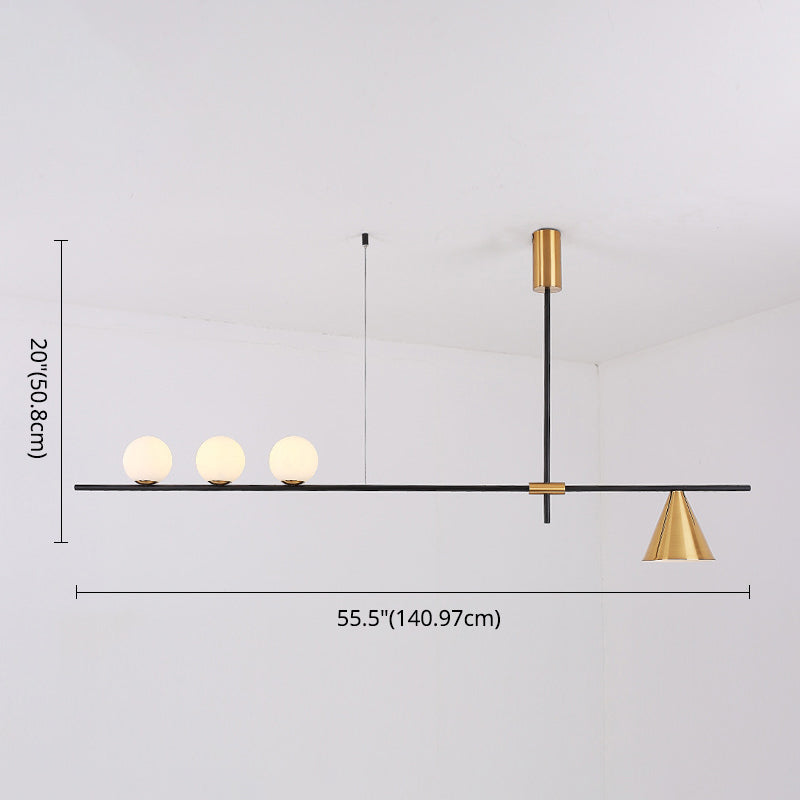 Moderno lampadario il lampadario lineare minimalista lampadario sferico a soffitto in vetro bianco