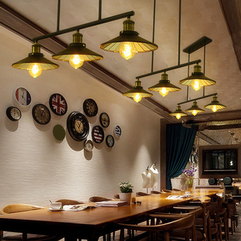 3 Lights Metal Island Pendant Lighting Industrial Black Cone Shade Island Lamps for Restaurant