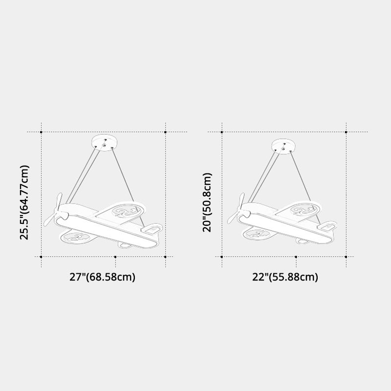 Cartoon kreative Persönlichkeit Deckenheize Leichtmetallflugzeug LED Hängende Licht für Kinder Schlafzimmer