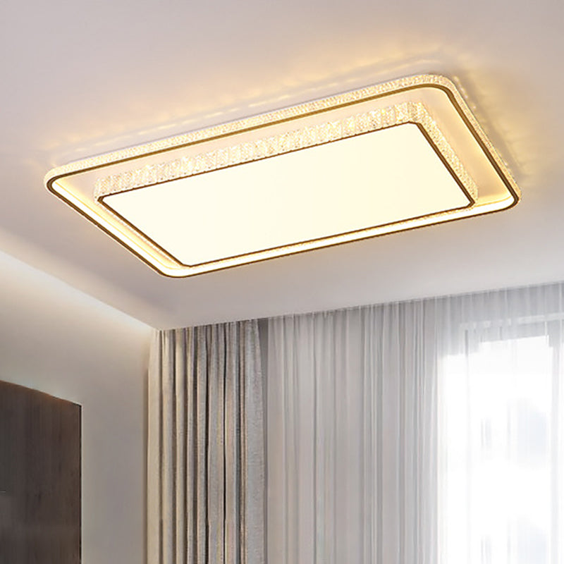 Minimalist Geometric Shaped Ceiling Light Acrylic Living Room LED Flush Mount Light in Gold