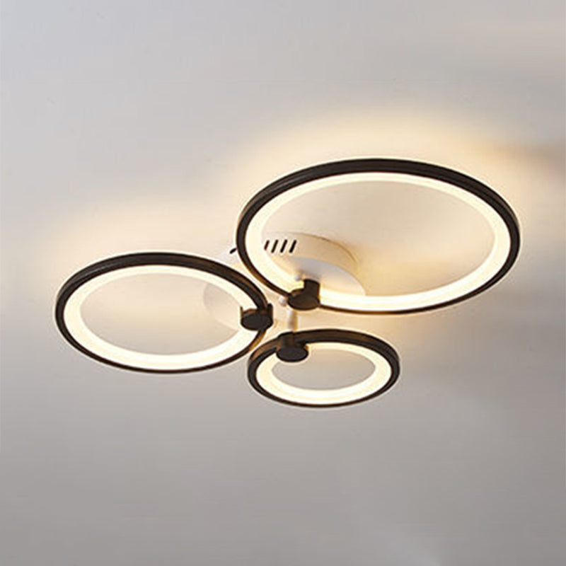 LED Circle Flush Ceiling Light Modern Minimalist Acrylic Bedroom Semi Mount Lighting