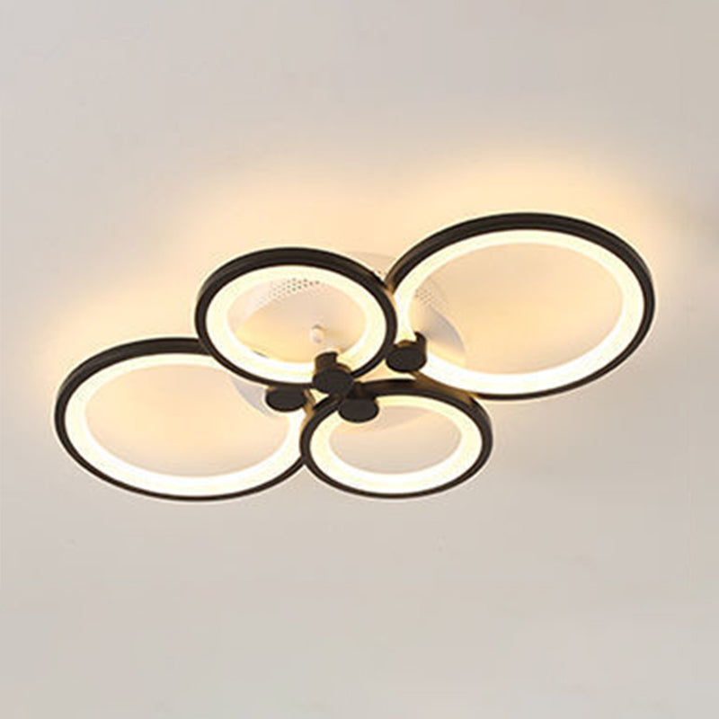 LED Circle Flush Ceiling Light Modern Minimalist Acrylic Bedroom Semi Mount Lighting