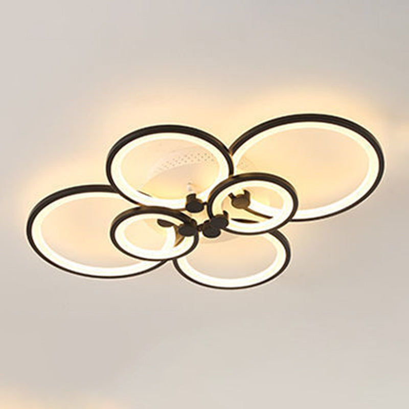 LED Circle Flush Ceiling Light Modern Minimalist Acrylic Bedroom Semi Mount Lighting
