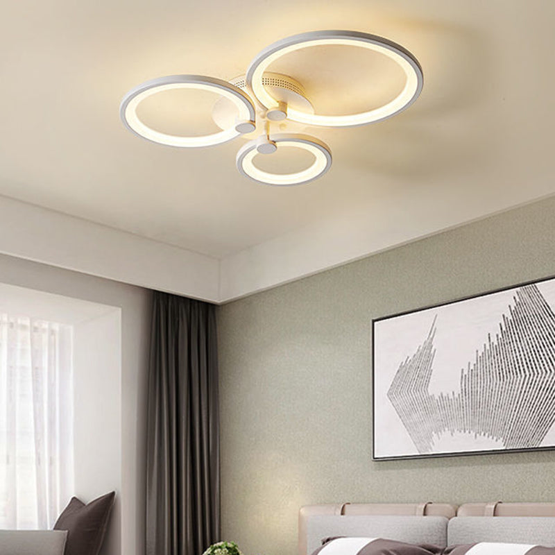 LED Circle Flush Ceiling Light Modern Minimalist Acrylic Bedroom Semi Mount Lighting