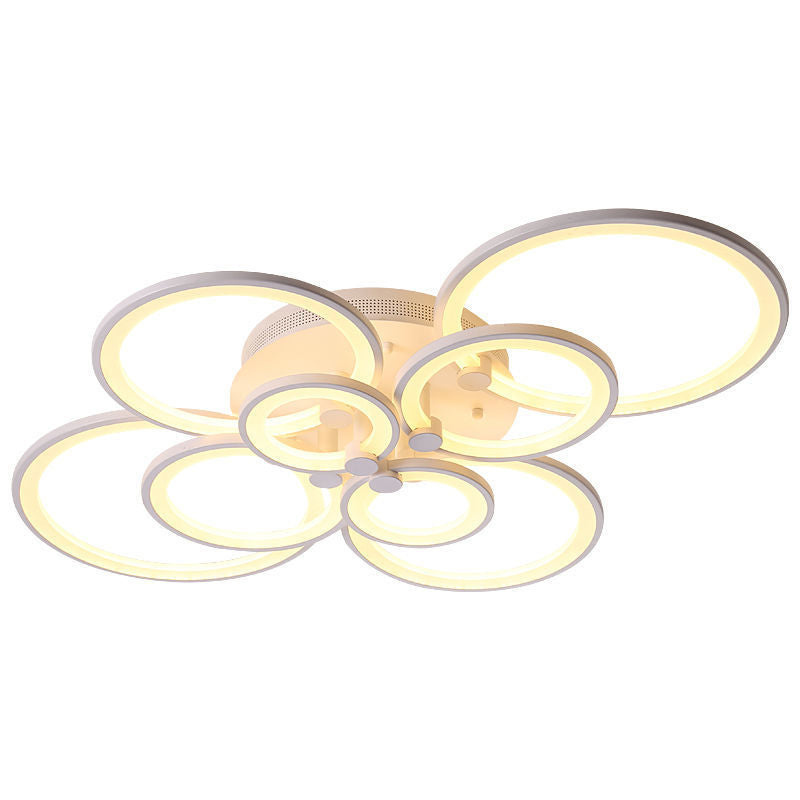 LED Circle Flush Ceiling Light Modern Minimalist Acrylic Bedroom Semi Mount Lighting