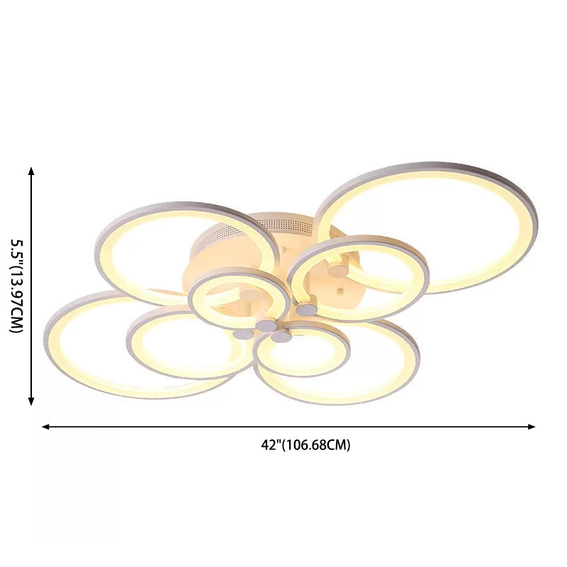 LED Circle Flush Ceiling Light Modern Minimalist Acrylic Bedroom Semi Mount Lighting