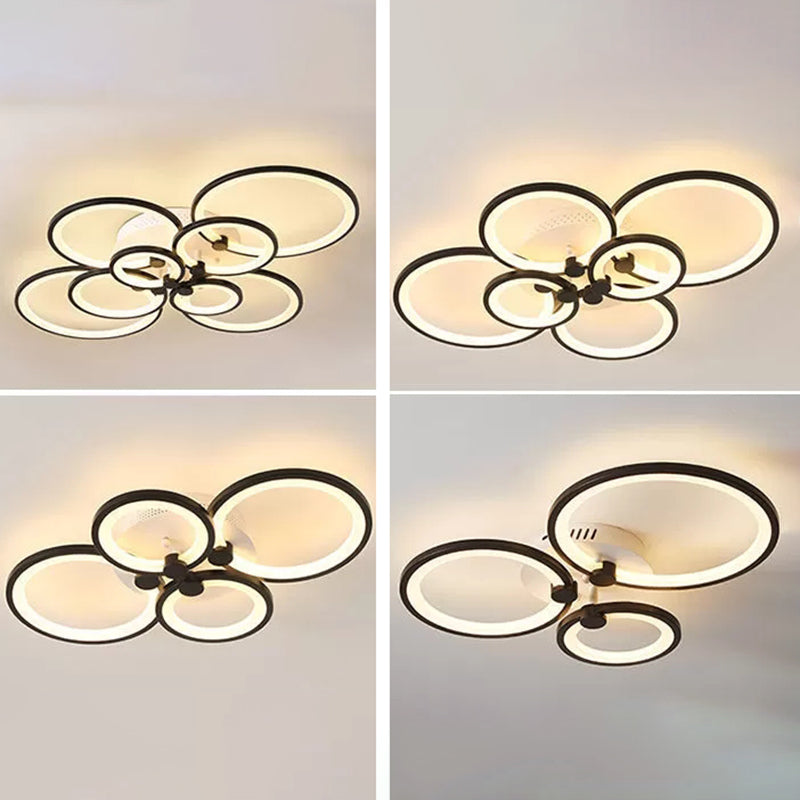 LED Circle Flush Ceiling Light Modern Minimalist Acrylic Bedroom Semi Mount Lighting