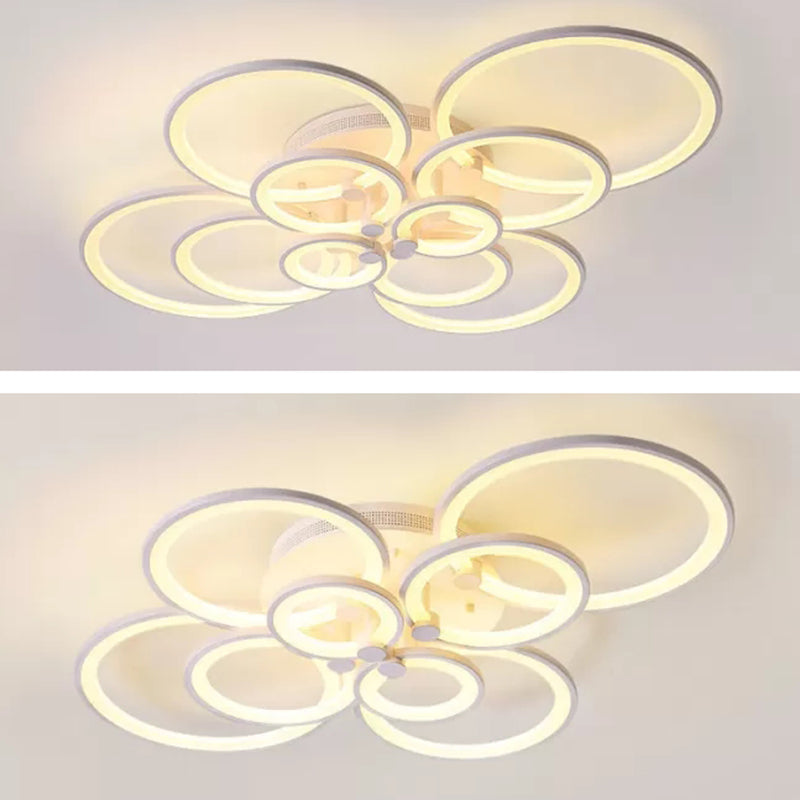 LED Circle Flush Ceiling Light Modern Minimalist Acrylic Bedroom Semi Mount Lighting