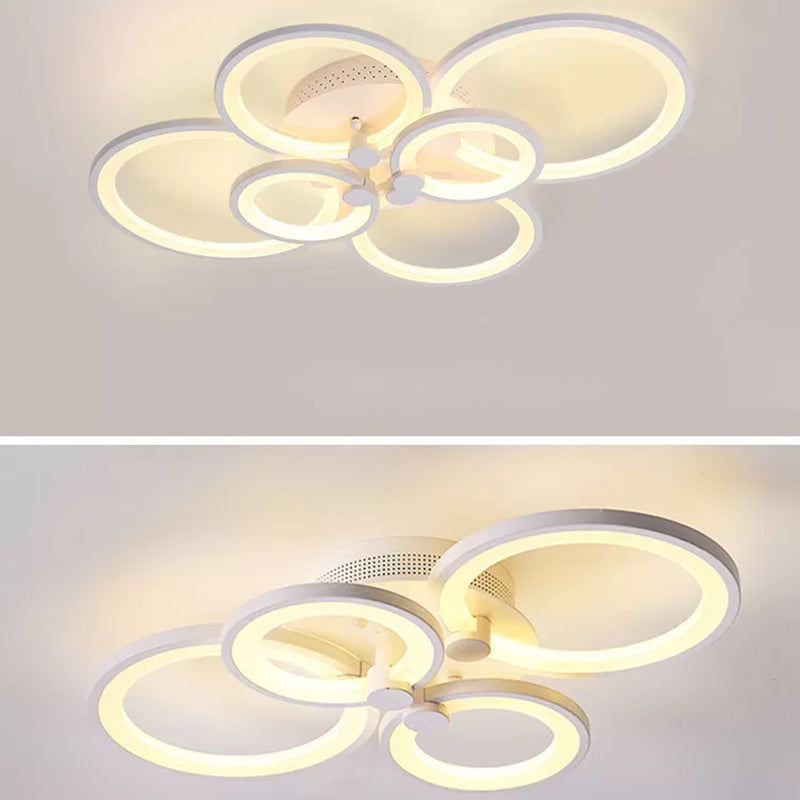 LED Circle Flush Ceiling Light Modern Minimalist Acrylic Bedroom Semi Mount Lighting