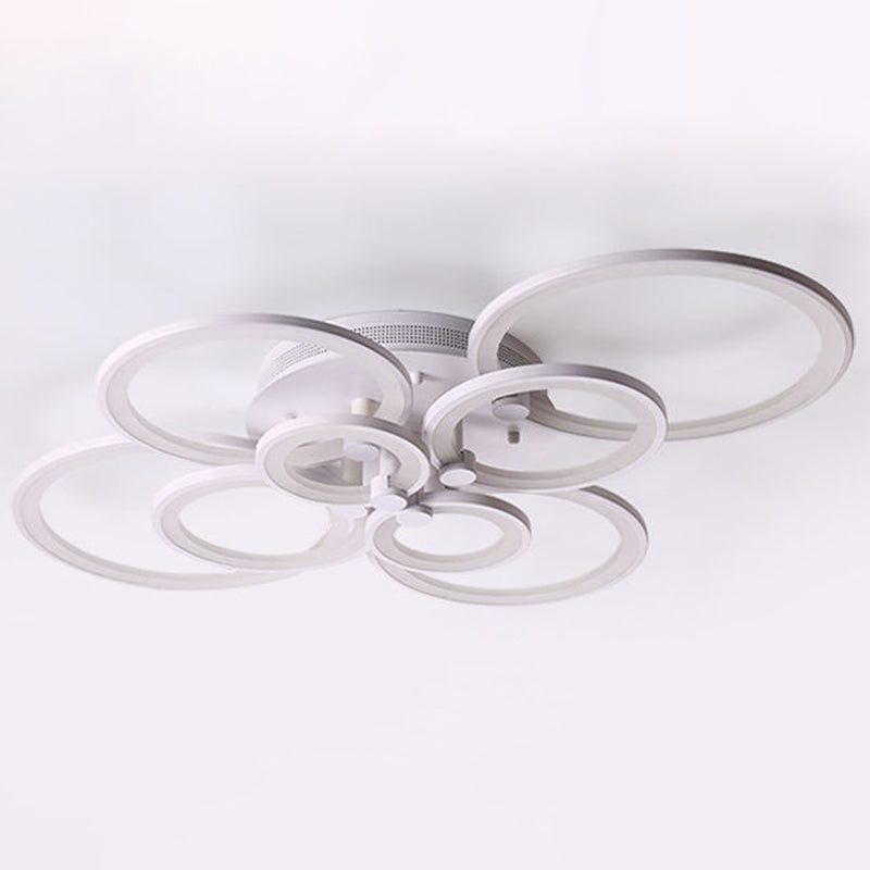 LED Circle Flush Ceiling Light Modern Minimalist Acrylic Bedroom Semi Mount Lighting