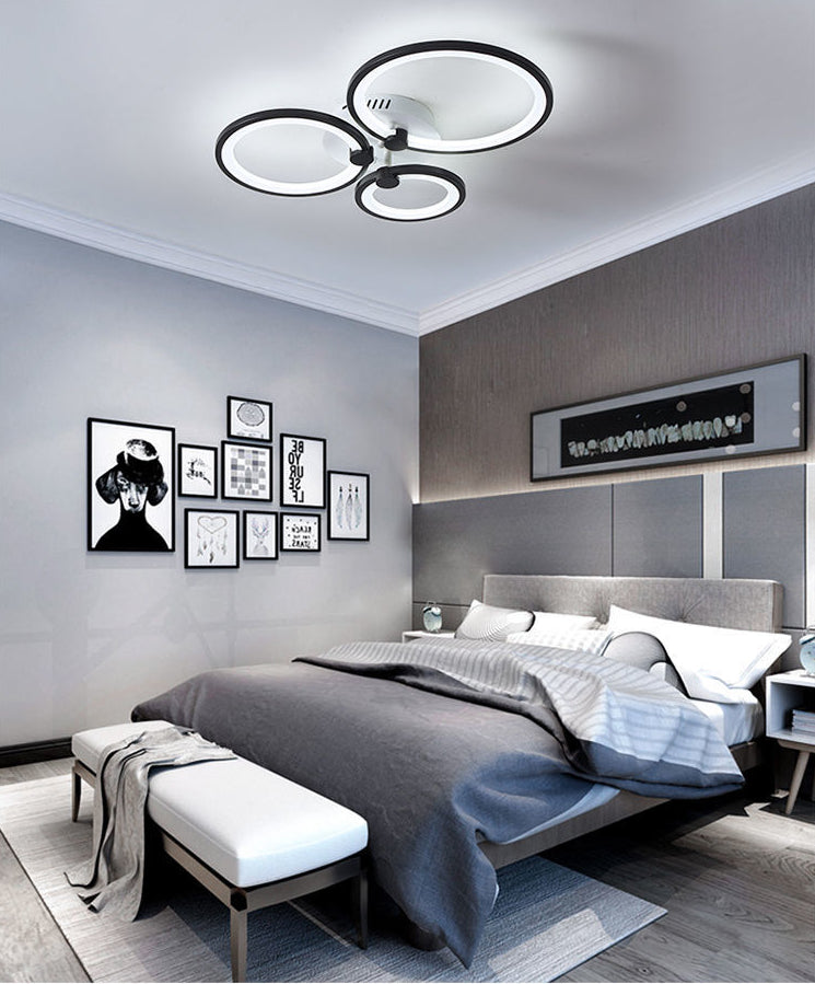 LED Circle Flush Ceiling Light Modern Minimalist Acrylic Bedroom Semi Mount Lighting