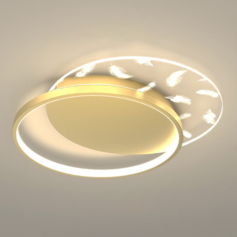 Slaapkamer LED-inbouwlamp Minimalistische gouden plafondlamp met geometrische acrylkap