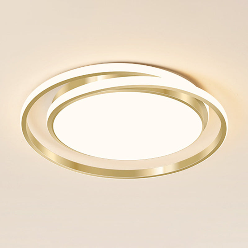 Ronde plafondlamp in eenvoudige stijl, acryl LED-slaapkamer, inbouwlamp in geborsteld goud