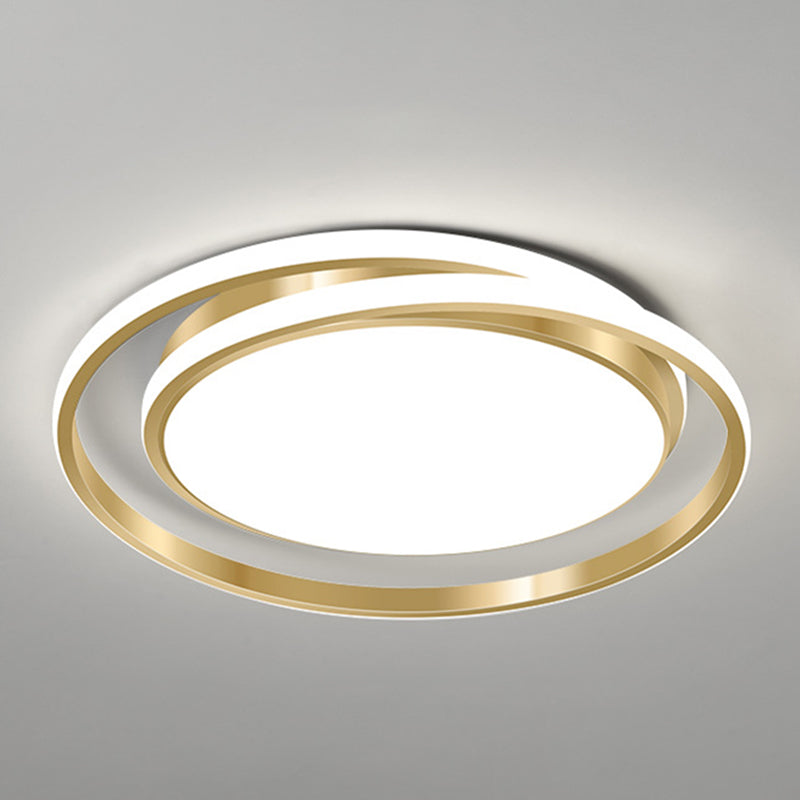Ronde plafondlamp in eenvoudige stijl, acryl LED-slaapkamer, inbouwlamp in geborsteld goud
