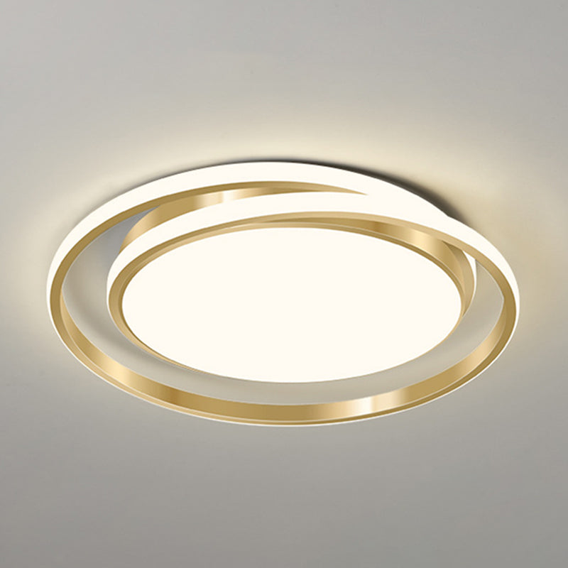 Ronde plafondlamp in eenvoudige stijl, acryl LED-slaapkamer, inbouwlamp in geborsteld goud
