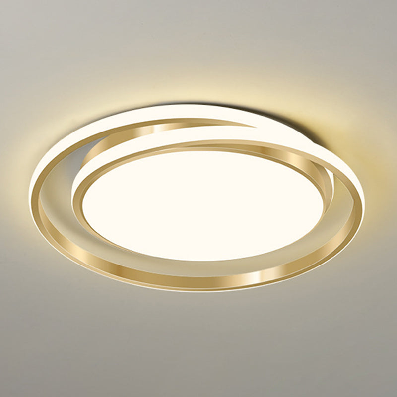 Ronde plafondlamp in eenvoudige stijl, acryl LED-slaapkamer, inbouwlamp in geborsteld goud
