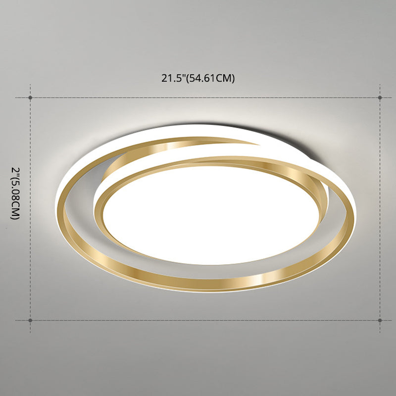 Ronde plafondlamp in eenvoudige stijl, acryl LED-slaapkamer, inbouwlamp in geborsteld goud