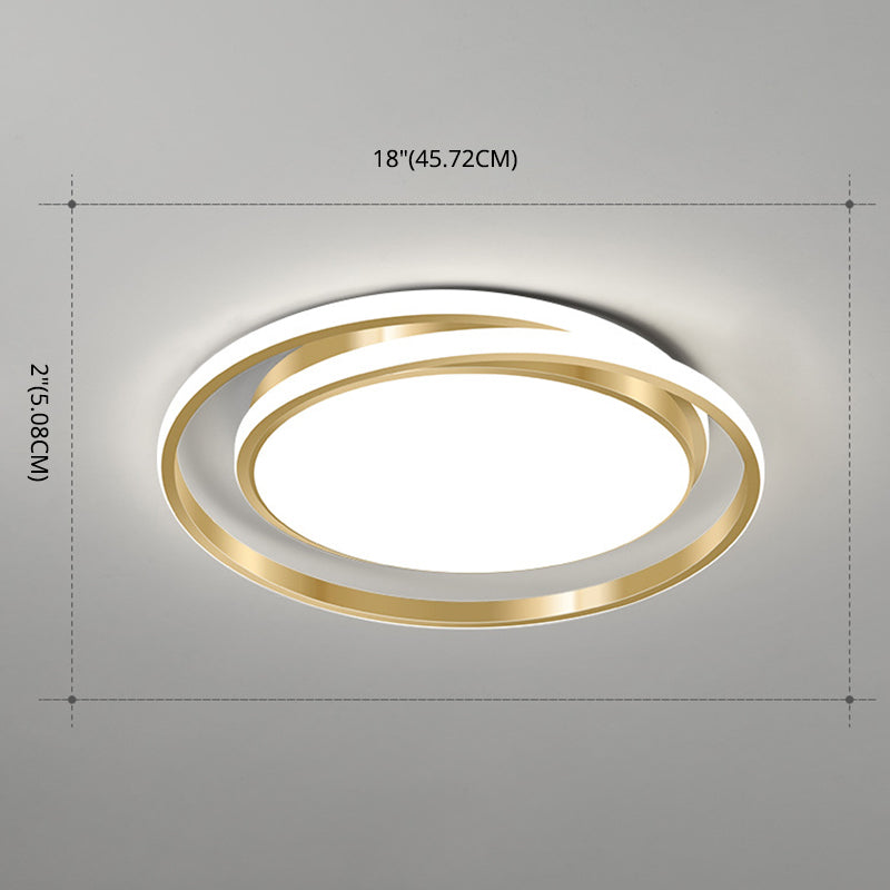 Ronde plafondlamp in eenvoudige stijl, acryl LED-slaapkamer, inbouwlamp in geborsteld goud