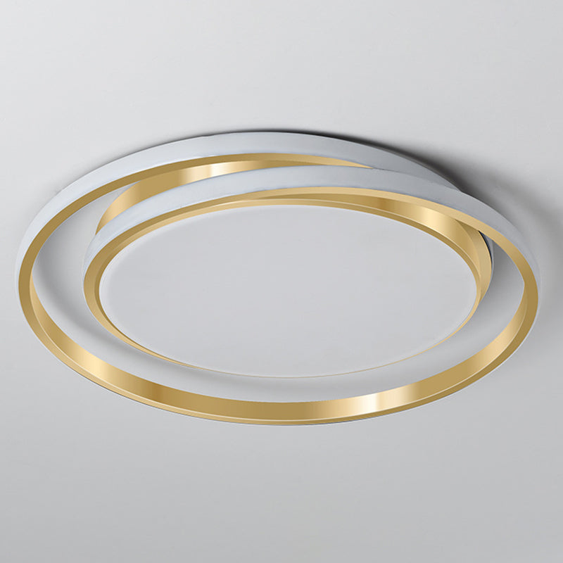 Ronde plafondlamp in eenvoudige stijl, acryl LED-slaapkamer, inbouwlamp in geborsteld goud