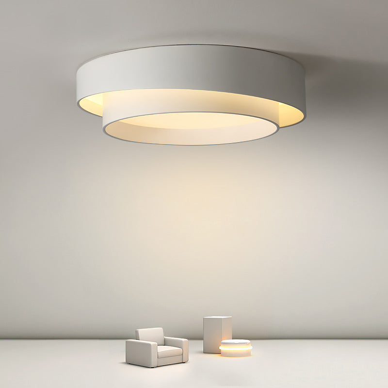 Acrylic Drum Shade Flush Lamp Nordic Style LED Ceiling Flush Mount Light for Bedroom