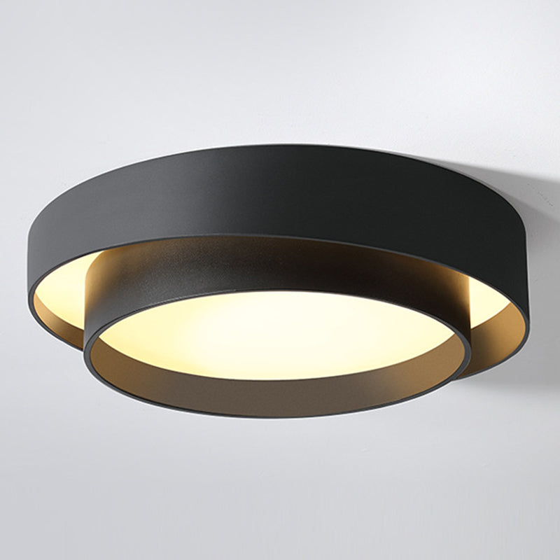 Acrylic Drum Shade Flush Lamp Nordic Style LED Ceiling Flush Mount Light for Bedroom