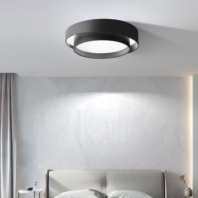 Acrylic Drum Shade Flush Lamp Nordic Style LED Ceiling Flush Mount Light for Bedroom