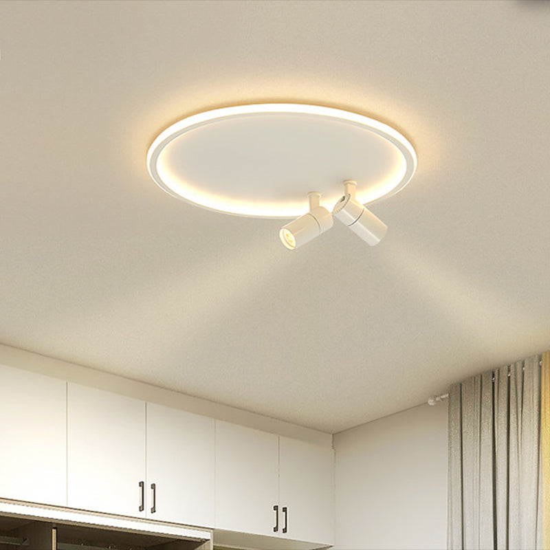 Circular LED Flush Mount Light Nordic Acrylic Study Room Ceiling Fixture with Spotlight